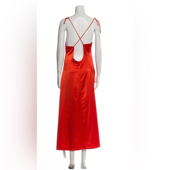 NWT Jason Wu Women’s Ruched Front Strappy Midi Slip Dress Size Large - Picture 2 of 5